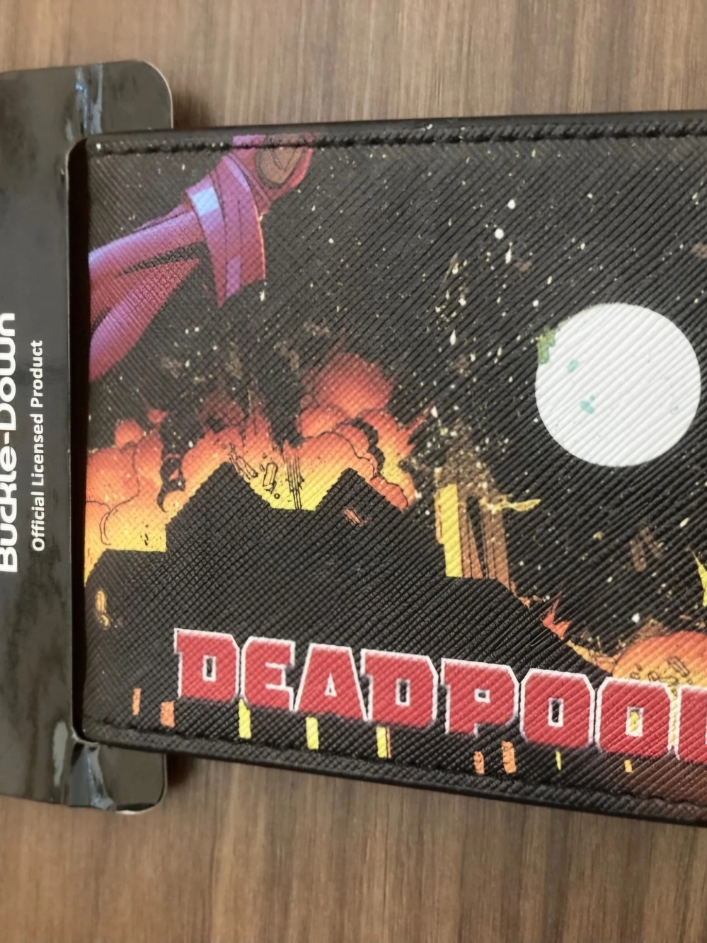 Buckle Deadpool Comic Wallet - Red, Black, Orange, Yellow - Picture 2 of 2